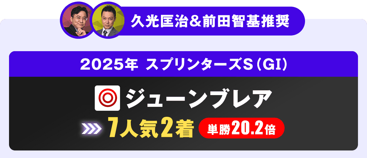 久光匡治＆前田智基推奨馬◎ジューンブレア