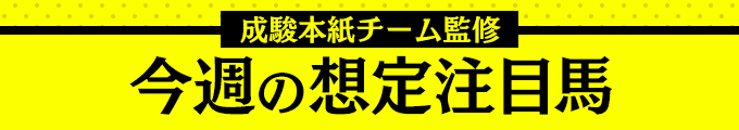 今週の想定注目馬