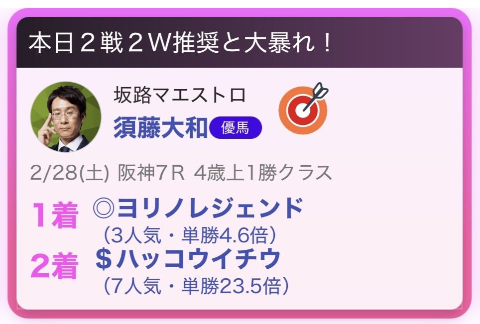 推し馬的中