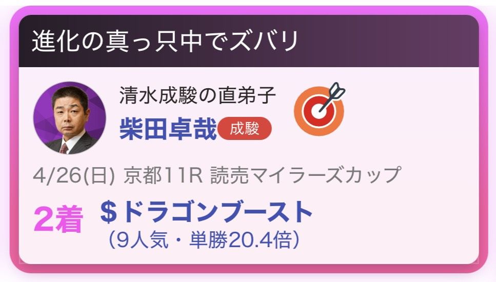 推し馬的中