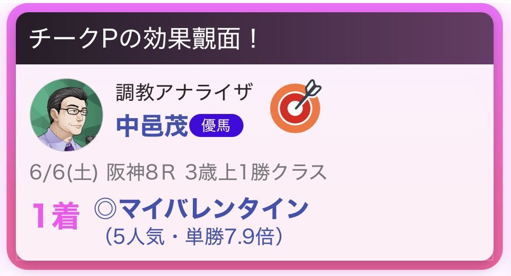 推し馬的中