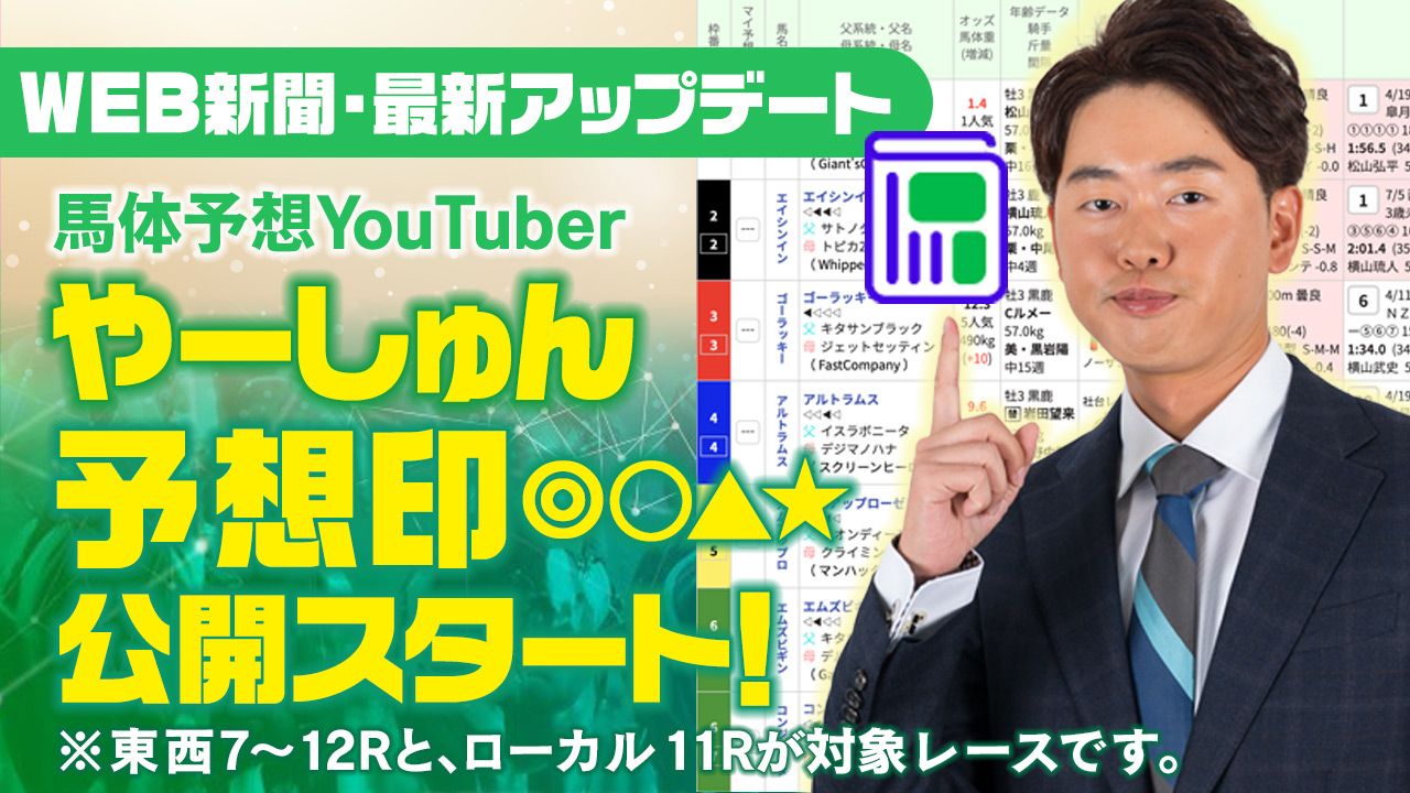 【無料・東京11Ｒ(毎日王冠)】やーしゅんの予想印(◎〇▲★)を特別公開！