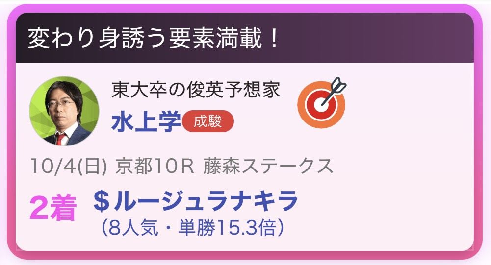 推し馬的中